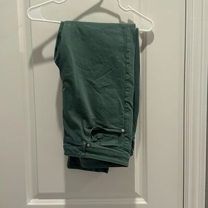 Green skinny jeans by LOFT